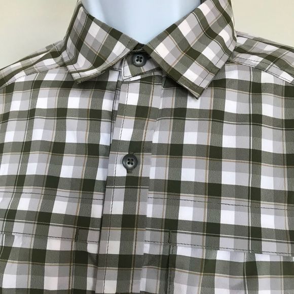 Rei Mens Sz M Green Plaid Mesh Armpits Shirt - Picture 3 of 8
